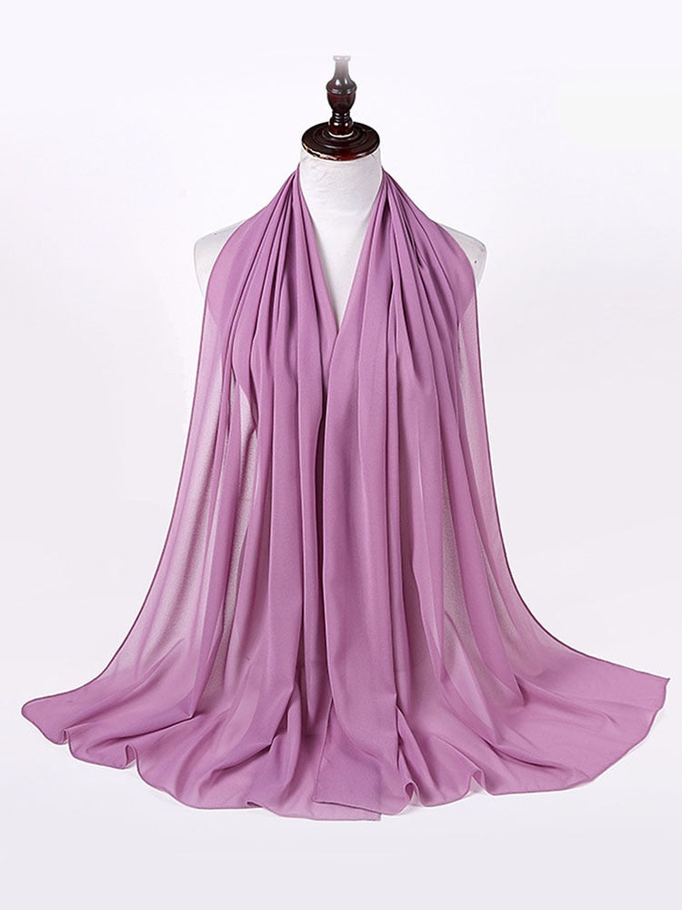 Enkel chiffong hijab pannband, minimalistisk sjal, perfekt för vardagsbruk.