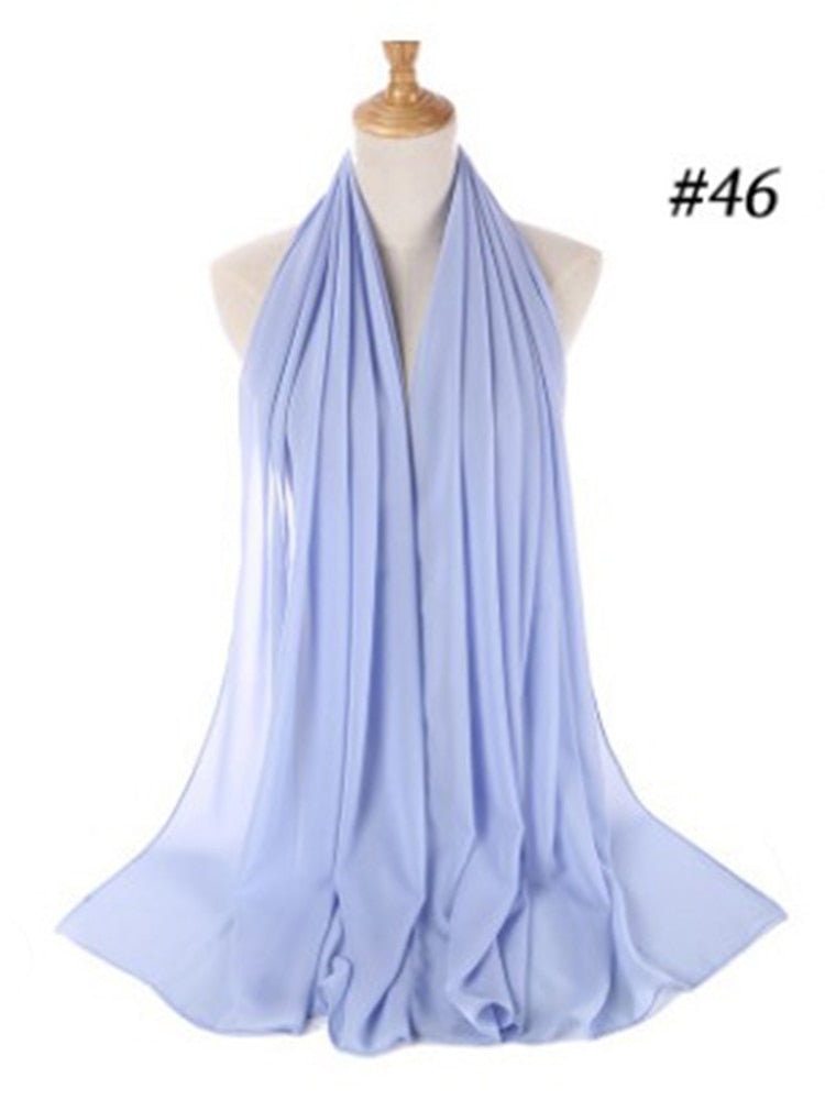 Dam chiffong hijab pannband med pärldetaljer, elegant huvudduk, festfin.