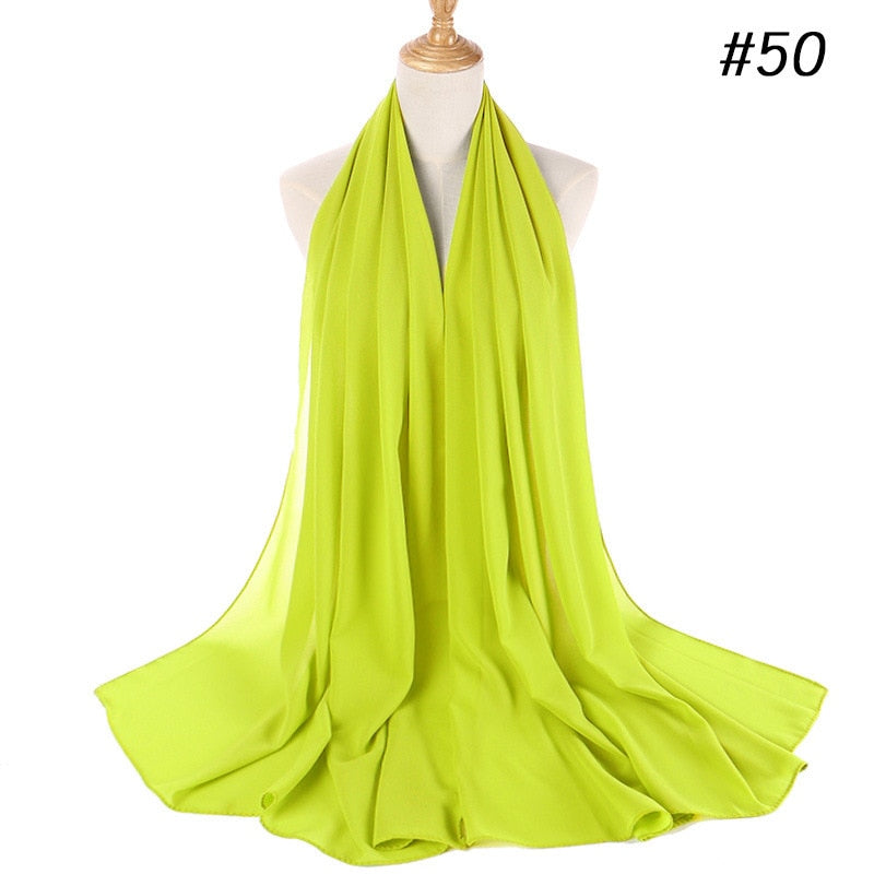 Flödande chiffong hijab pannband, elegant drapering, vacker sjal för damer.