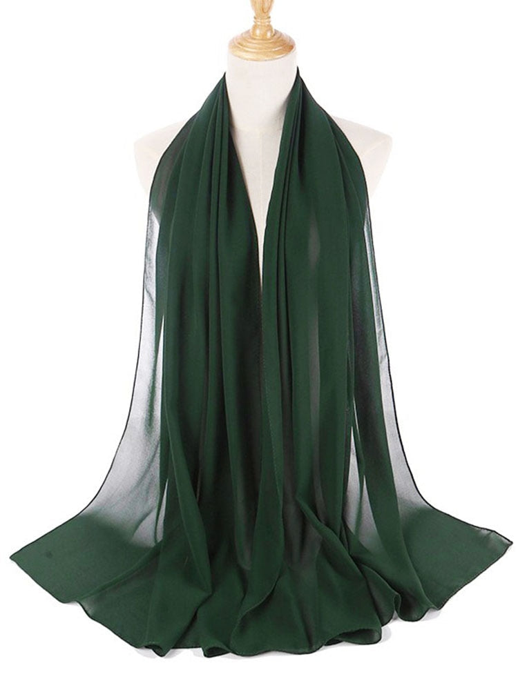 Chiffong hijab pannband med UV-skydd, skyddar mot solen, praktisk sjal.