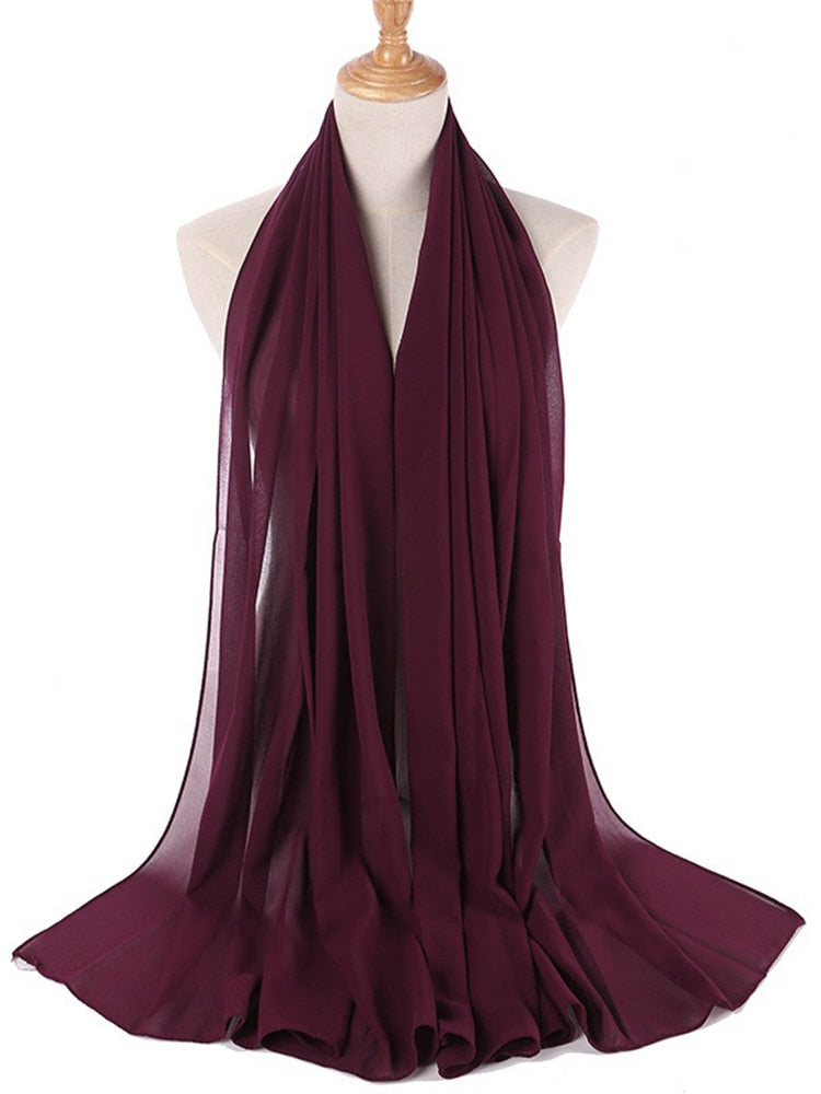 Chiffong hijab pannband som matchar klänning, elegant sjal, komplett look.
