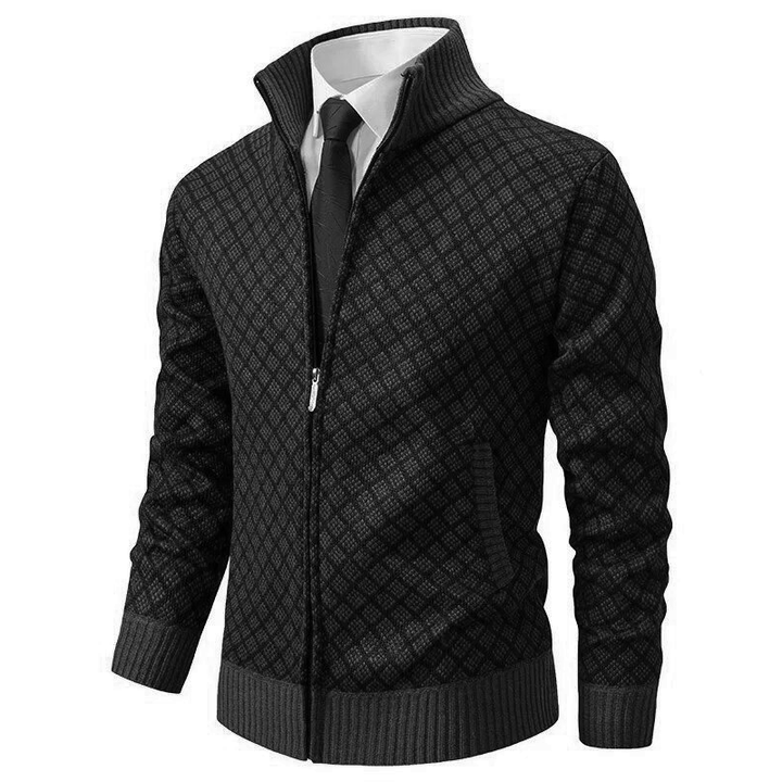 Stilfull damkofta, lång jacquard cardigan för höst- och vårmode. Elegant och mjuk för alla tillfällen.
