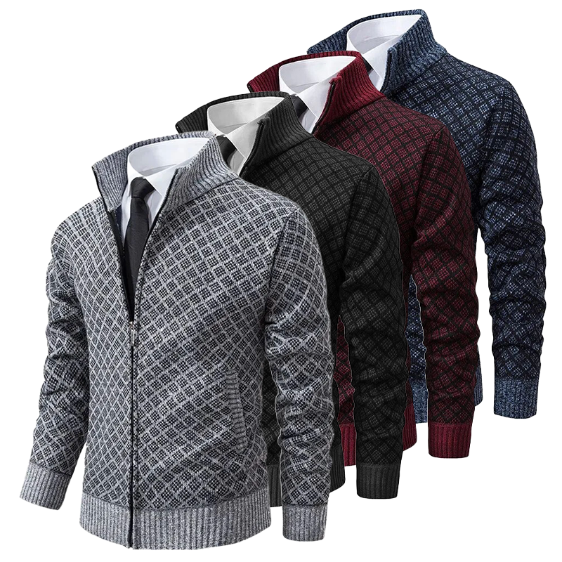 Bekväm damkofta, lång och mjuk jacquardkofta. Idealisk för en avslappnad men elegant vardagsstil.
