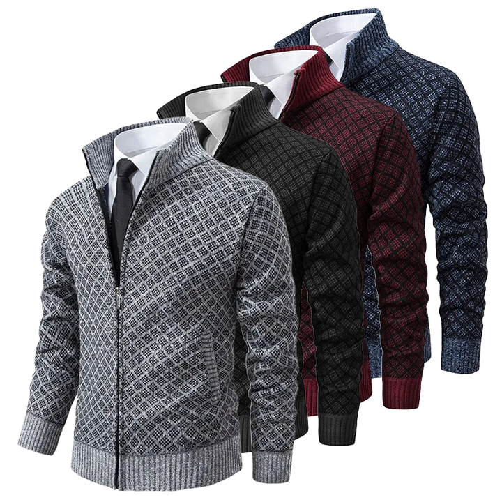 Bekväm damkofta, lång och mjuk jacquardkofta. Idealisk för en avslappnad men elegant vardagsstil.