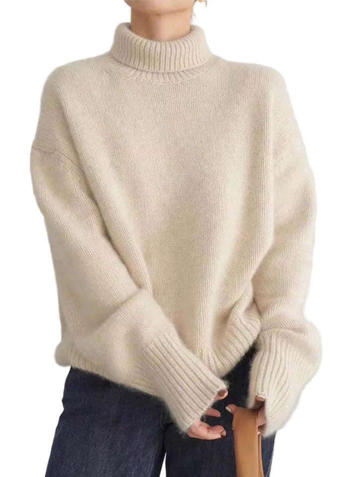 Elegant dam rollkragenpullover, stickad för optimal komfort. Perfekt för kontoret eller avslappnad stil under vintern.