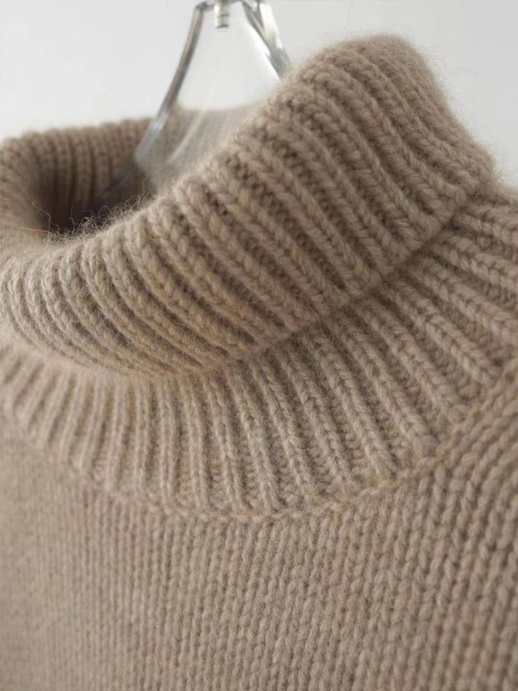 Chic höst- och vintertröja för kvinnor. Elegant damtröja med rollkrage som håller dig varm och stilfull.