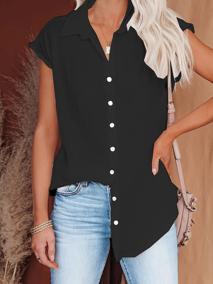 Rosa luftig sommarblus för dam, bekväm modell även i stor storlek. Elegant kvinna mode.