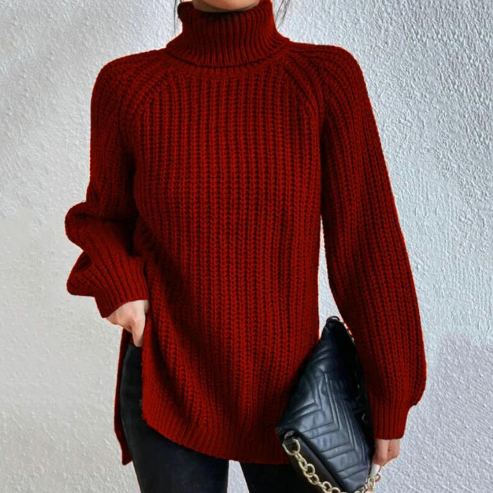 Stilren långärmad dam turtleneck tröja. Perfekt för en elegant och bekväm look hela dagen.