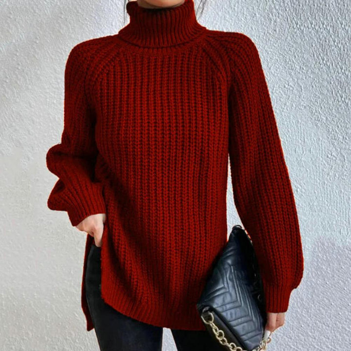 Stilren långärmad dam turtleneck tröja. Perfekt för en elegant och bekväm look hela dagen.