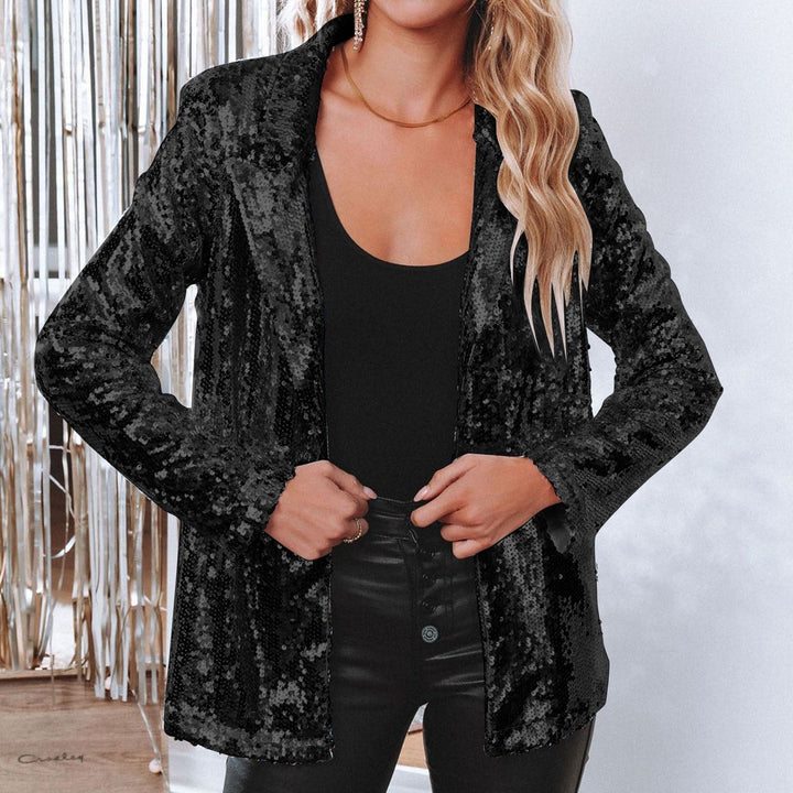 Rosa damkavaj med paljetter. En trendig och elegant festkavaj för en chic och glittrande look.