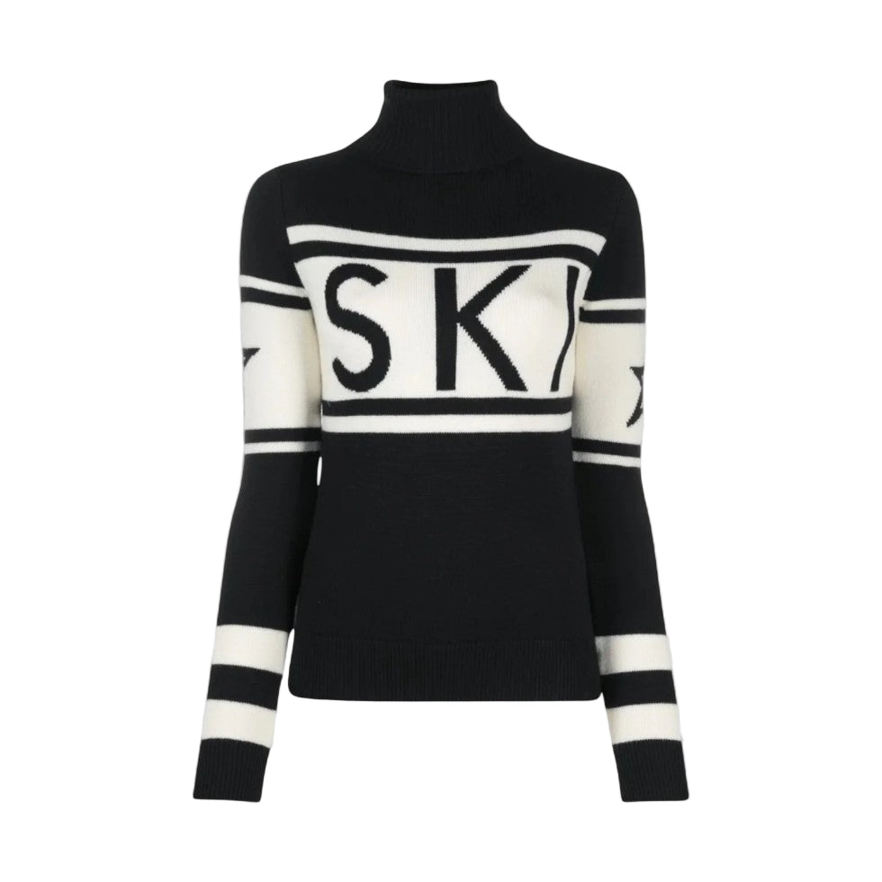 Elegant damtröja i modern turtleneck-design, stickad för ultimat komfort och värme. Perfekt för vintermode.
