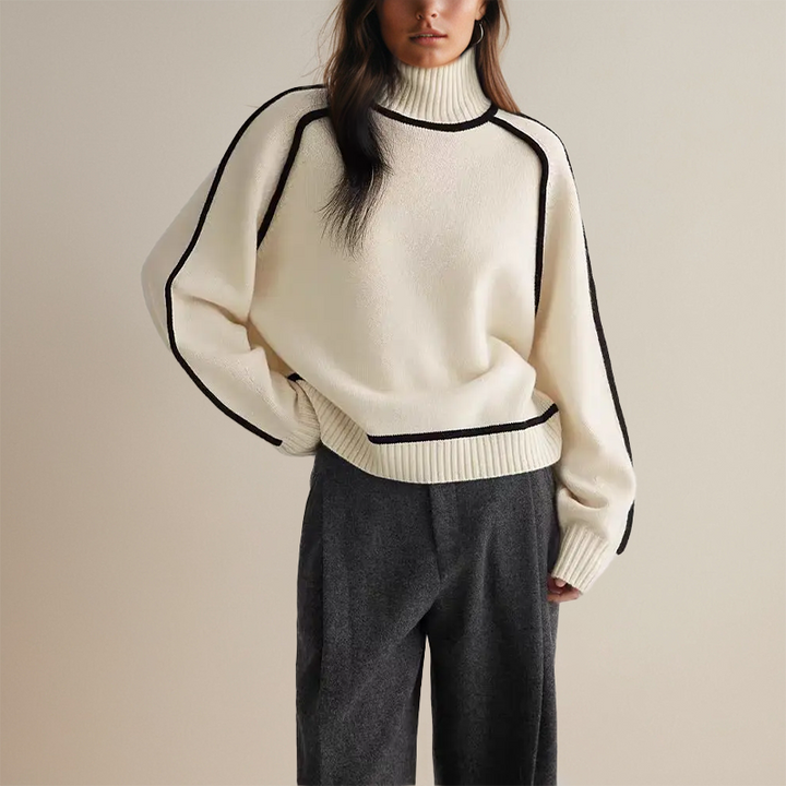Mångsidig damtröja i koreansk design. Komfortabel för vardag, elegant för speciella tillfällen, höst/vinter.