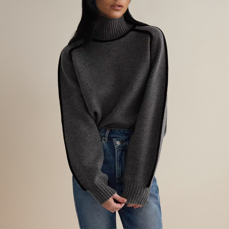 Trendig damtröja med modern koreansk design. Ger värme och stil för både höst- och vintergarderoben.