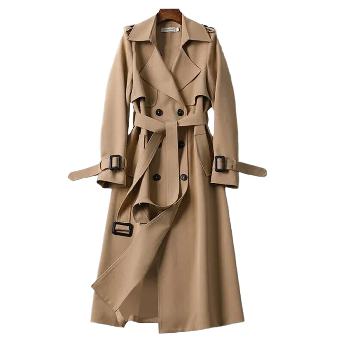 Elegant damtrenchcoat, perfekt vår- och höstkappa. Stilrent ytterplagg i klassisk design för dammode.