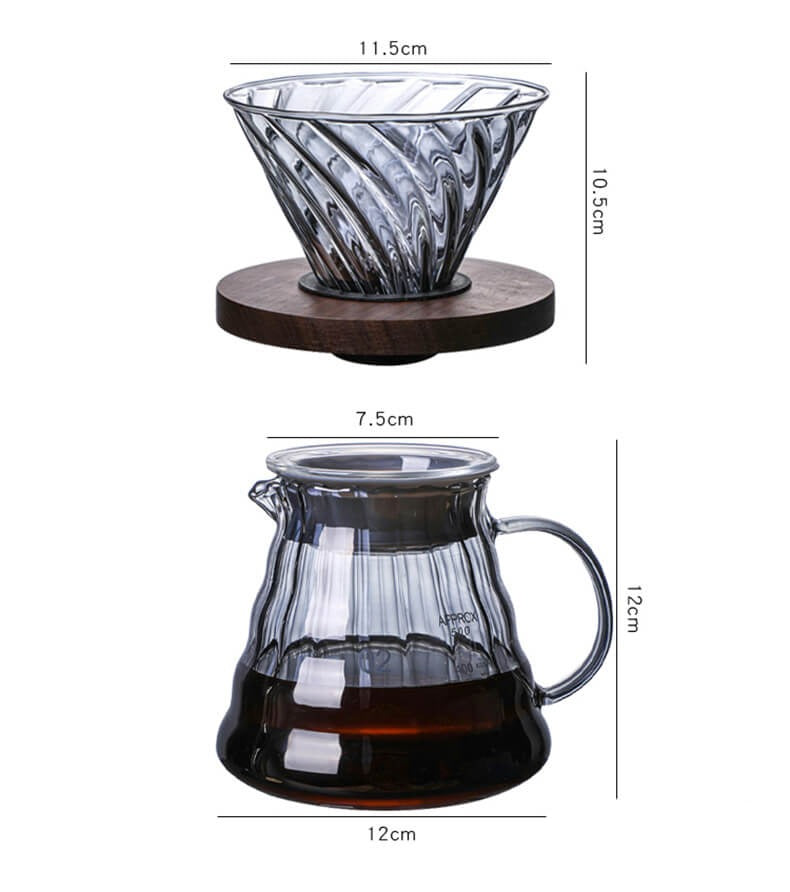Klassisk kaffebryggare i glas med inbyggd droppare. Upplev det bästa av droppkaffe hemma.