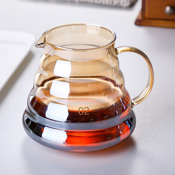 Droppkaffe set: Glas carafe och droppare för handbryggt kaffe. En idealisk kaffepresent.
