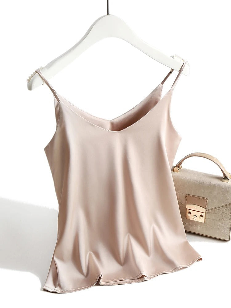 Elegant halter damlinne, stilrent & bekvämt. Perfekt ärmlös topp för vardagsstil eller fest.