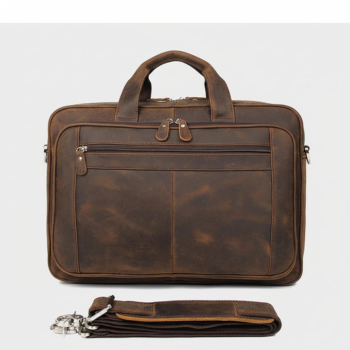 Robust skinnväska för laptop och affärsdokument. Mångsidig axelväska för den moderna pendlaren.