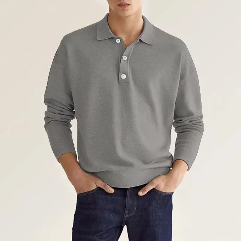 Bekväm herr piké med lång ärm, idealisk för svalare dagar och en snygg vardagsoutfit. Mjukt material.