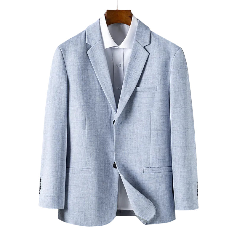 Elegant herrblazer med rak skärning och klassisk kostymkrage. Perfekt för formella business-tillfällen.