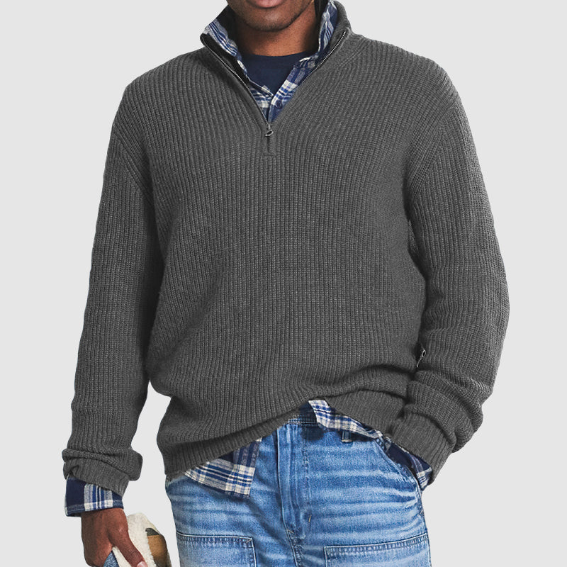 Modern herr zipgenser, elegant herrkläder med slim fit för mångsidig användning.