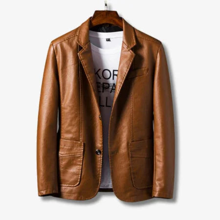 Stilsäker modejacka för män med stativkrage. Mångsidigt ytterplagg för både casual och elegant look.