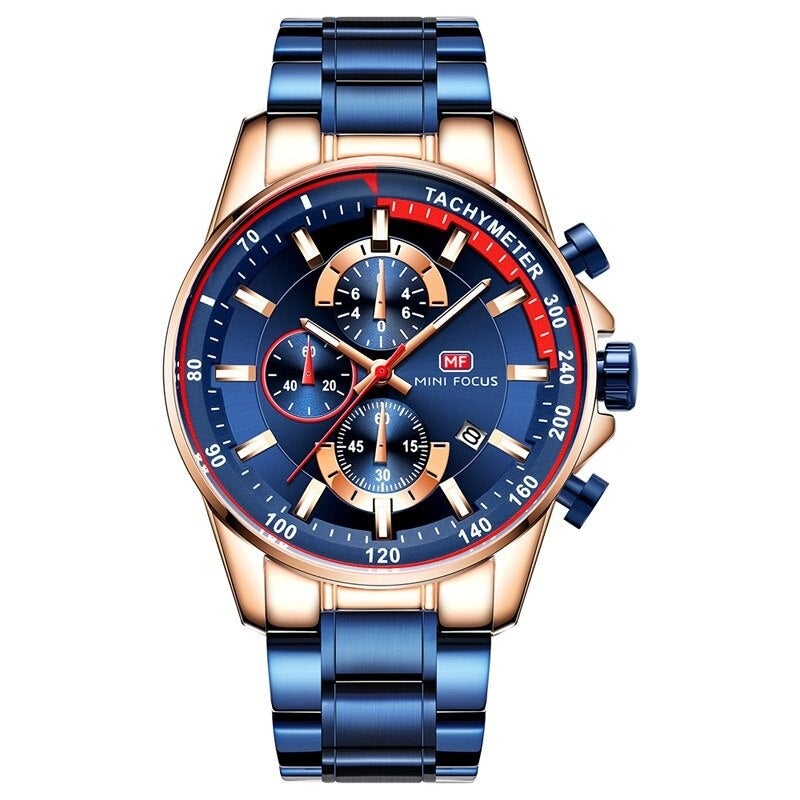 Elegant herrklocka med kronograf. Stilrent armbandsur för män, perfekt för business & casual. Vattentät design.