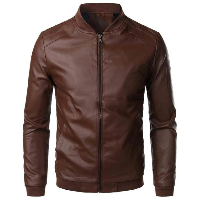 Elegant svart herrjacka i skinn. Stilren design för en sofistikerad och tidlös look. Perfekt ytterplagg.