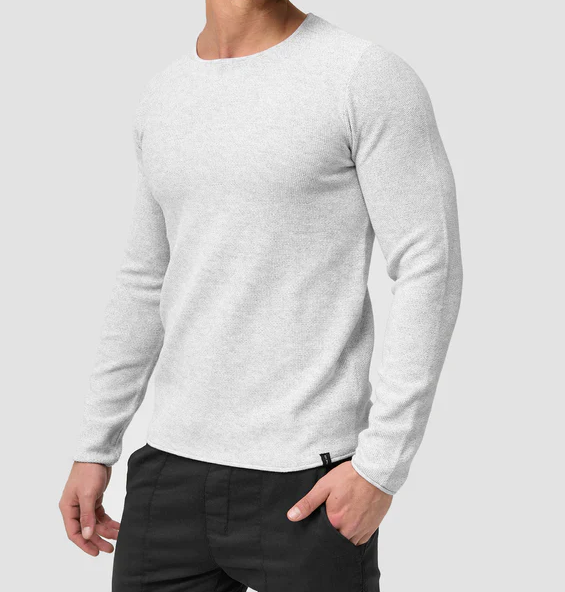 Herrtröja med dragkedja, casual italiensk stil. Långärmad & elegant för vardag & fest.