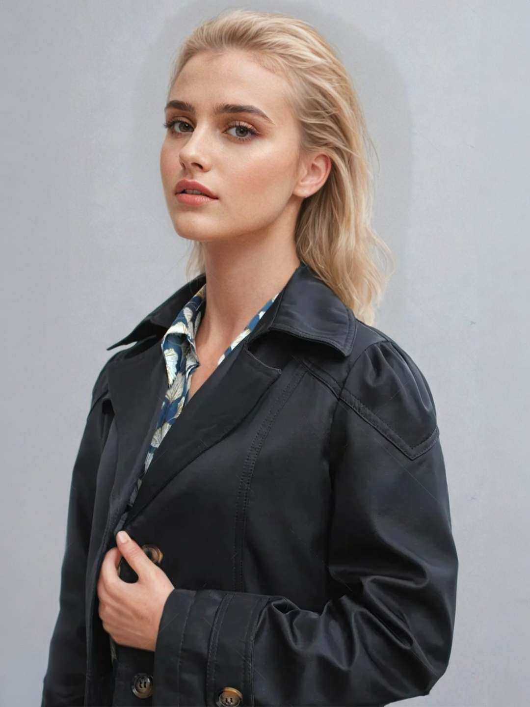 Trendig vårkappa för kvinnor, en elegant trenchcoat i klassisk design. Perfekt för mode och vardagsbruk.