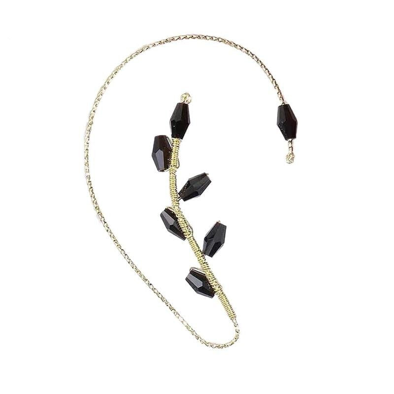 Vintage-inspirerade klippörhängen & öronmanschett med vacker blomsterkonst, en unik damaccessoar.