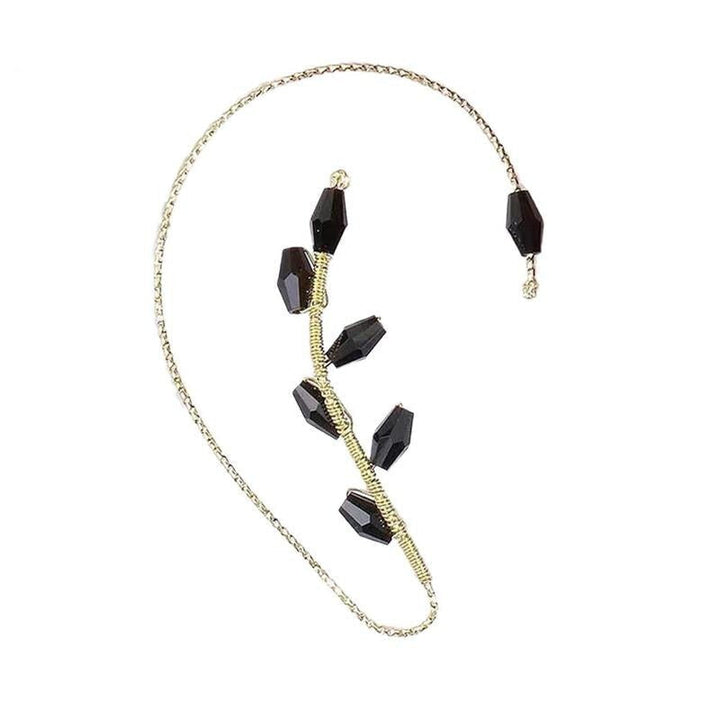 Vintage-inspirerade klippörhängen & öronmanschett med vacker blomsterkonst, en unik damaccessoar.