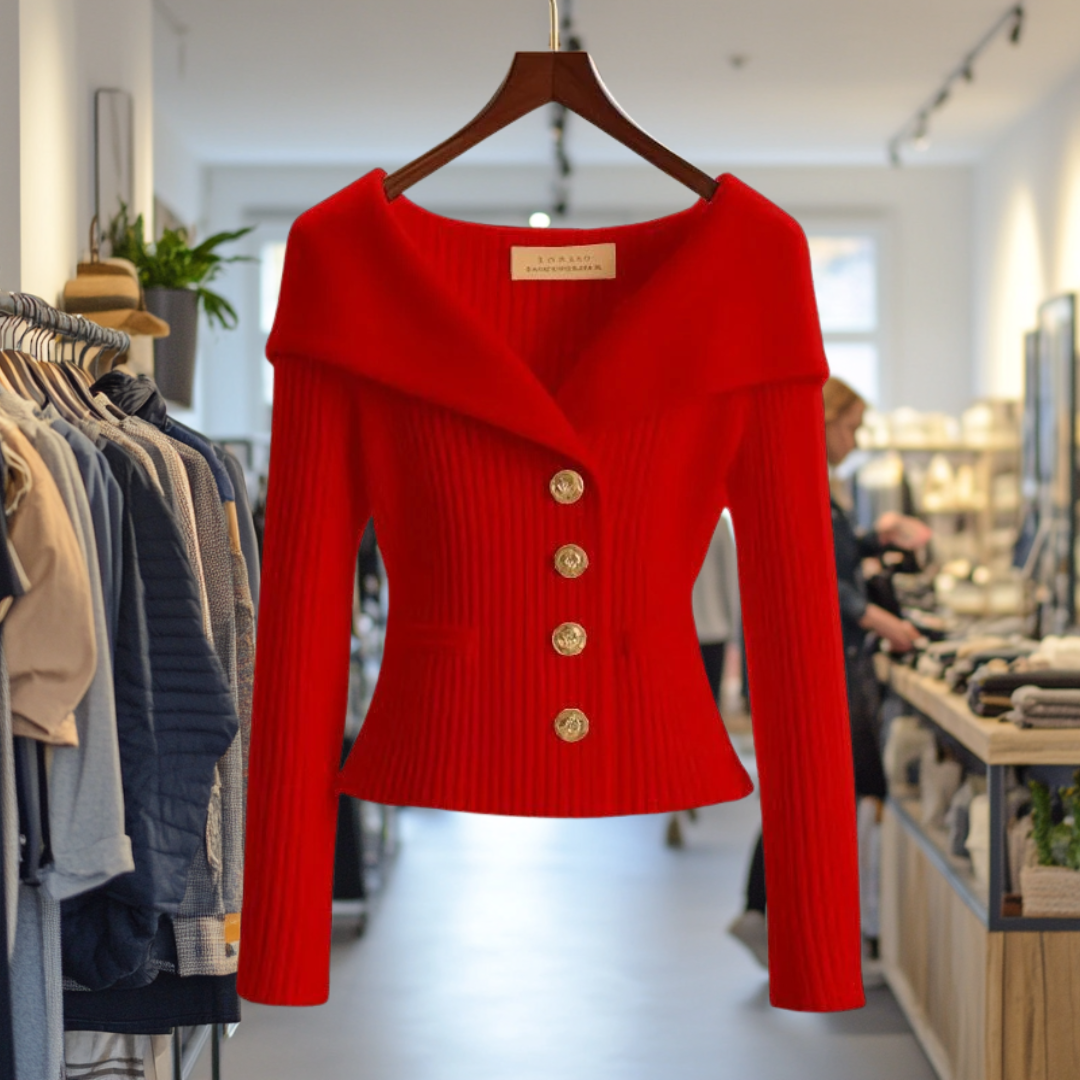 Mångsidig kort damkofta med stilren design i livfull färg, perfekt för dammode.