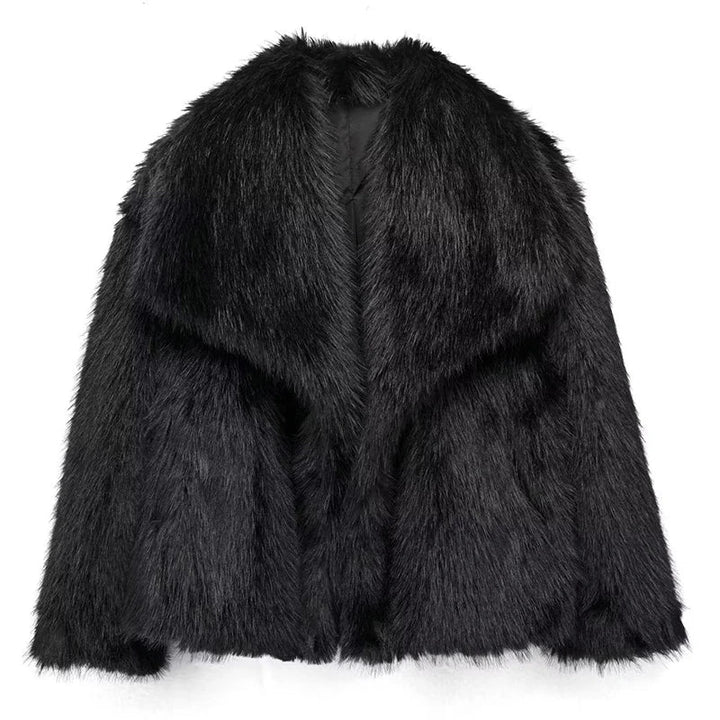 Vinterklar kort damjacka. Fluffig, trendig och varm, perfekt för att hålla stilen.