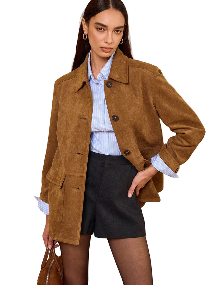 Elegant kvinnors blazer med krage, mångsidig för kontor & vardag. Perfekt för höst och vinter.