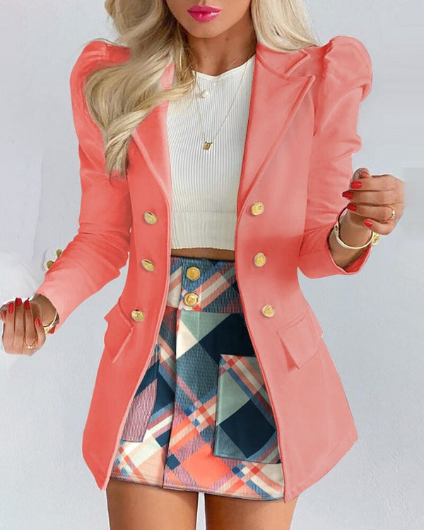 Stilrent koordset för kvinnor: elegant kavaj & kjol för en chic, bekväm & mångsidig look.