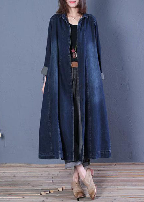 Ledig men elegant patchwork trenchcoat för kvinnor med Peter Pan-krage, idealisk som vår- och sommarkappa.