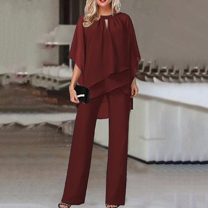 Kvinnors mode set med lyxig känsla, en mångsidig tvådelad outfit för alla tillfällen.