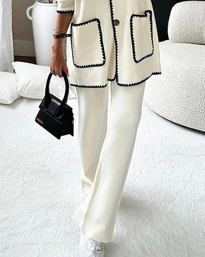 Elegant dammode: Modernt tvådelat set för kvinnor. Stilrent och bekvämt för alla tillfällen.