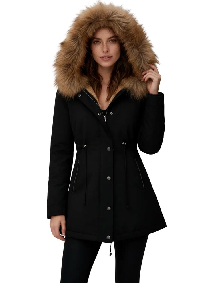 Elegant kvinnors vinterkappa i modern stil, perfekt för kalla dagar. Varm & bekväm damkappa för citymode.