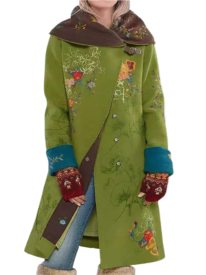 Elegant lång kappa för kvinnor, perfekt för vardag och fest. Stilfullt ytterplagg som håller dig varm.
