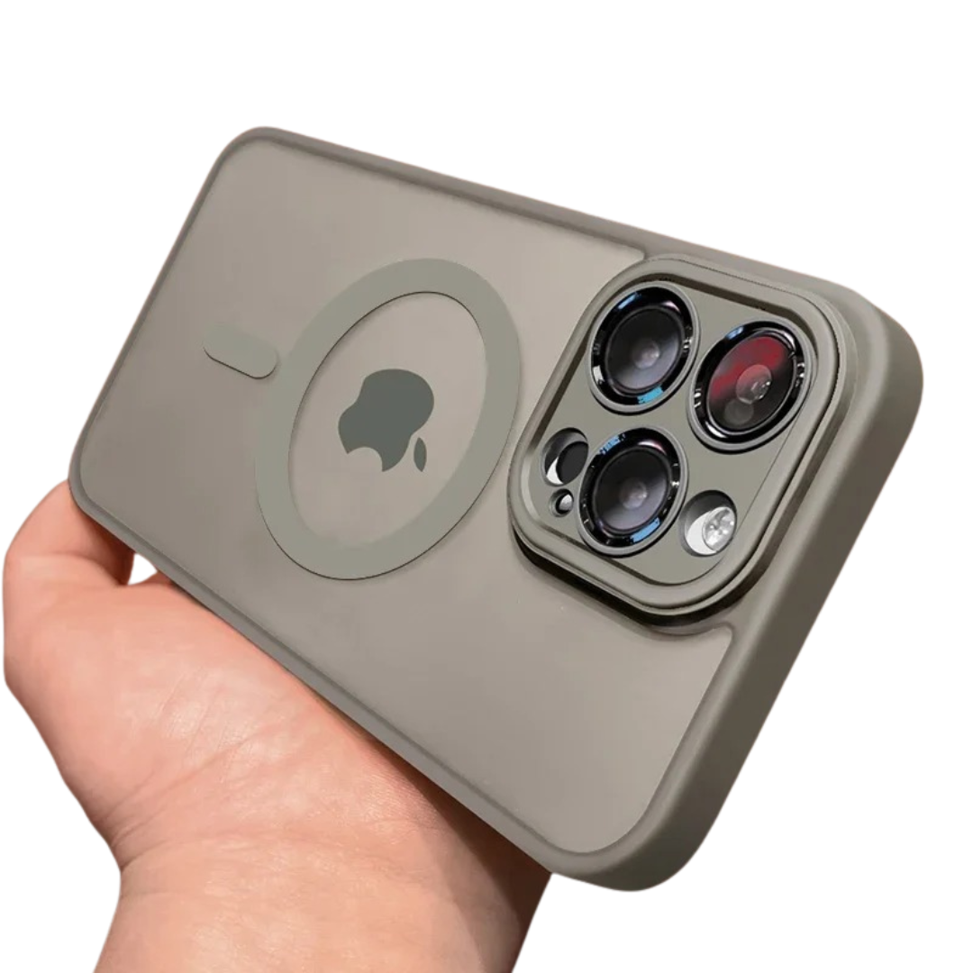 Hållbart stötsäkert iPhone-skal, magnetiskt och tunt för ett komplett telefontillbehörsskydd.