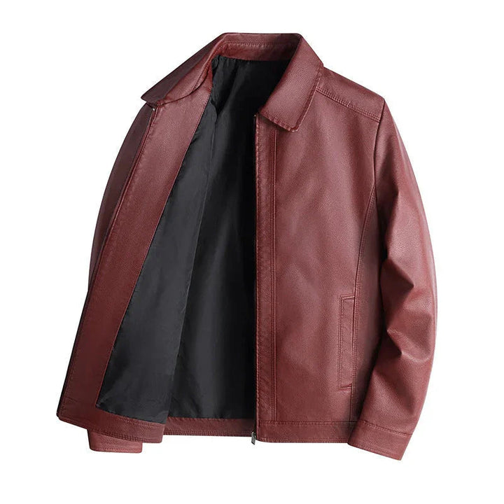 Snygg modern herrjacka med stativkrage, dragkedja. Perfekt höstmode för en elegant och bekväm look.