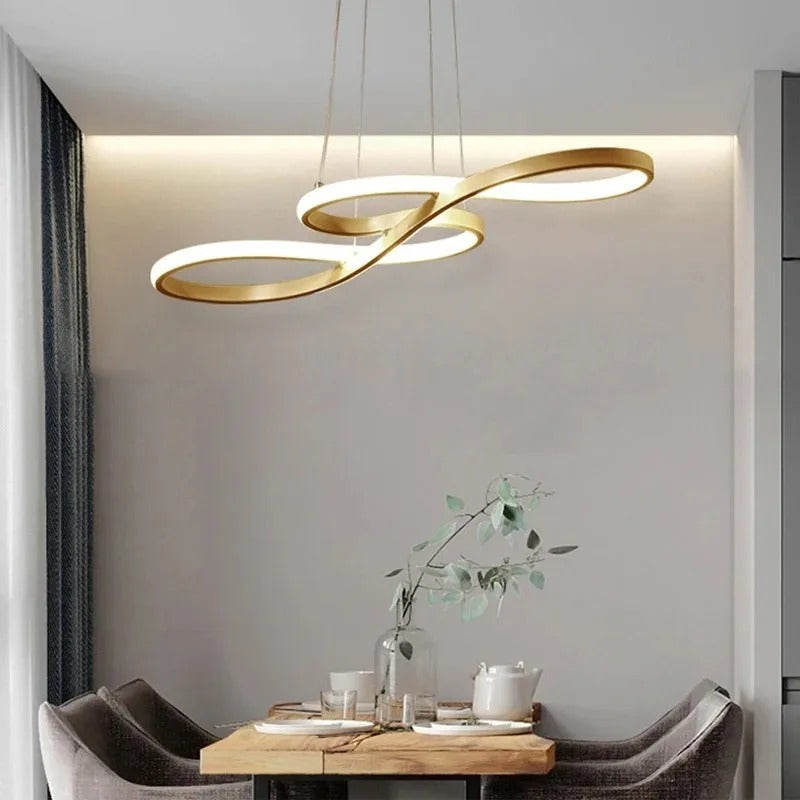 Elegant LED-pendellampa 75cm som skapar mysig atmosfär över matbordet, dimbar.