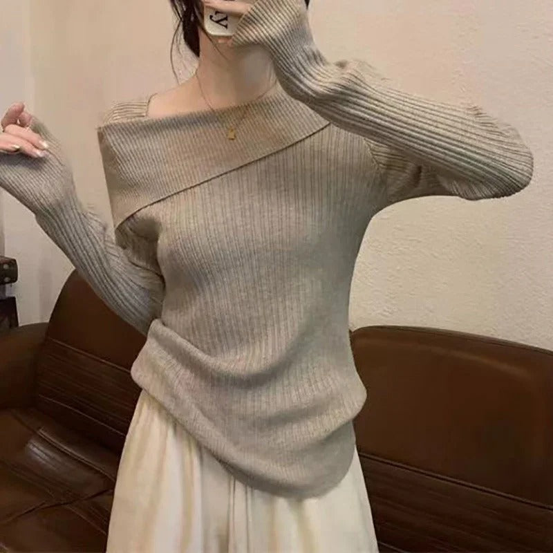 Kvinnors off shoulder-tröja, elegant och bekväm överdel som passar alla tillfällen.