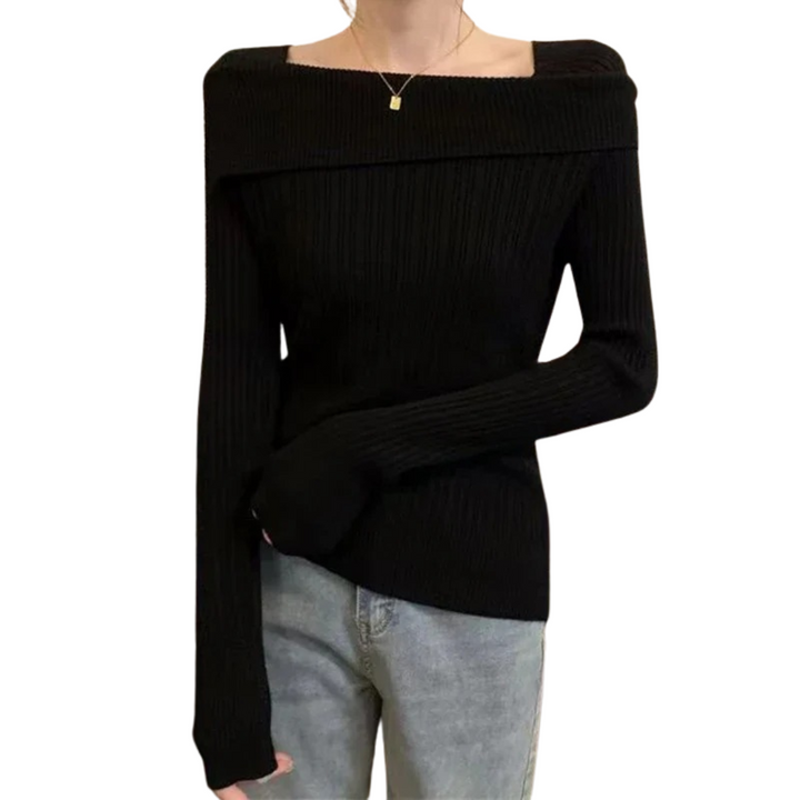 Stilren damtröja med off shoulder-design, bekväm slim fit för vardagslook och fashion.