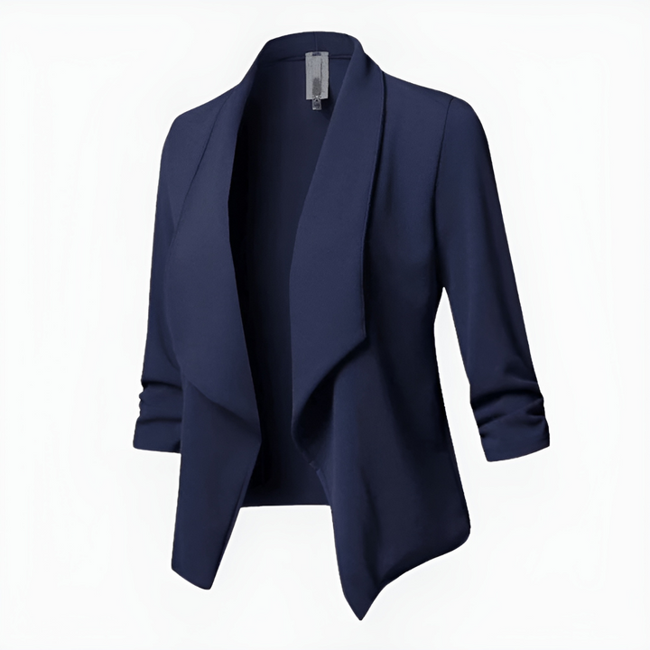 Modern damkavaj med öppen front. En snygg, casual kavaj som förhöjer din vardagsstil och kontorsklädsel.