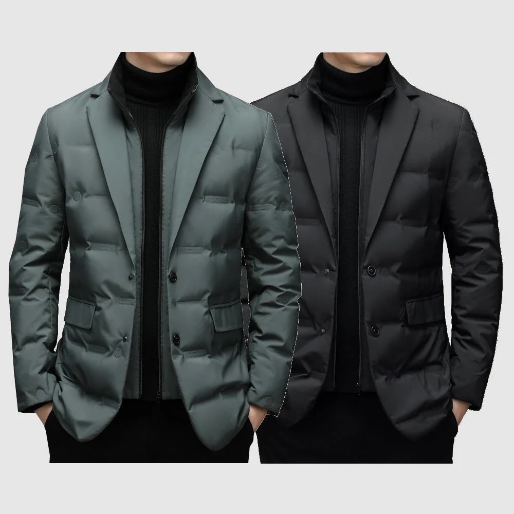 Herrarnas quiltade kavajjacka med stilren design. Mångsidig vardagsjacka som passar både elegant och smart casual.
