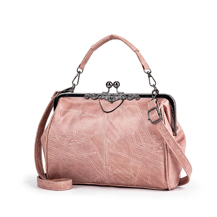 Stilfull elegant damhandväska i retrostil. Perfekt tidlös chic väska för kvinnors mode och alla tillfällen.