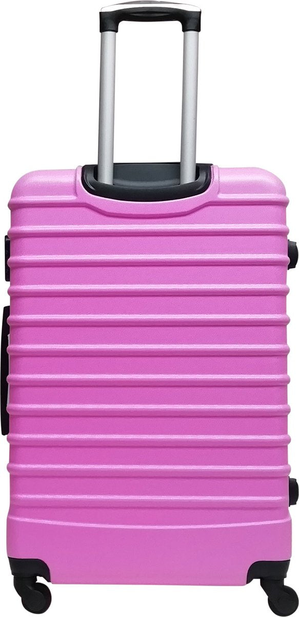 Rosa rullväskor Palermo, 2-delat set med hårt skal. Lättrullande bagage för smidig transport.